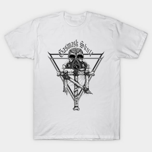Gasmask Skull T-Shirt by HornArt
